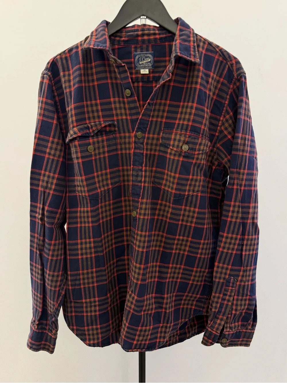 J.CREW Men's Plaid Check Button Up Shirt 100% Cotton